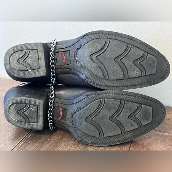 Laredo Black Leather Harness Chain Boots Mens size 11 D - Picture 10 of 12